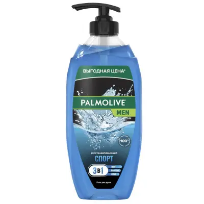 Palmolive Men гель для душа спорт восстанавливающий 3 в 1 для тела волос и лица 750 мл 