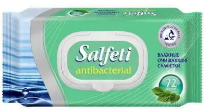 Salfeti antibac №72 влажные салфетки  антибактериальные с клапаном 