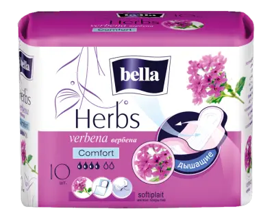 Прокладки BELLA HERBS Tilia softiplait с экстрактом вербены 10шт 