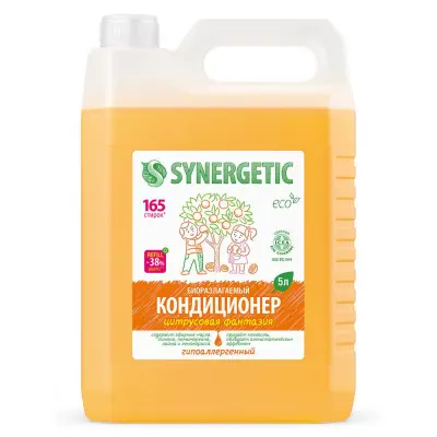 Synergetic кондиционер ополаскиватель для белья цитрусовая фантазия 5 л 165 стирок 