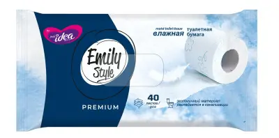 Emily Style premium by fresh idea влажная растворяющаяся туалетная бумага 40 шт 