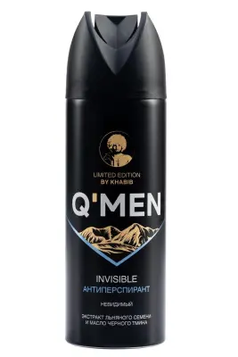 Q'men антиперспирант мужской невидимый c экстрактом льняного семени и маслом черного тмина, 200 мл 