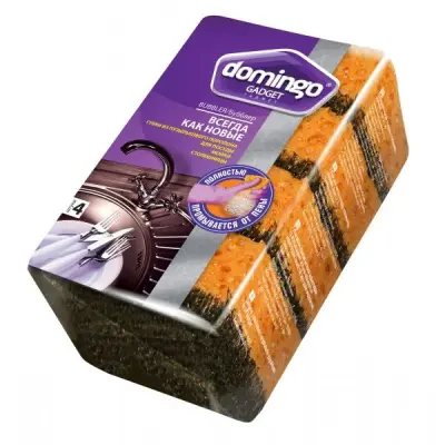 Доминго бубблер губка для посуды 96*64 4 шт 