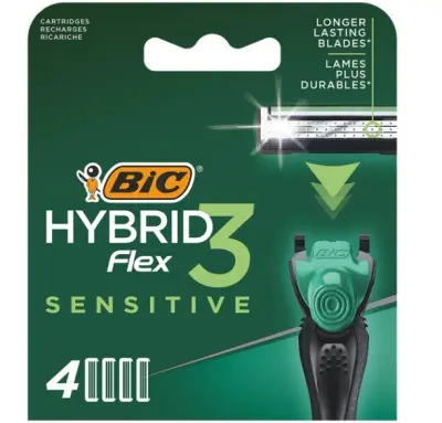 BIC FLEX 3 HYBRID  SENSITIVE Кассеты (4 шт) 
