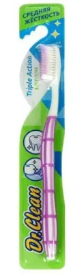 DR.CLEAN зубная щётка трипл экшн  медиум 