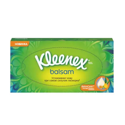 Kleenex салфетки в коробках balsam 72 шт 