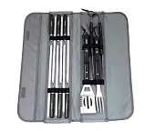 Forester Набор для гриля: вилка, лопатка, щипцы, 6 шампуров 55 см, в чехле