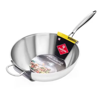 Forester Вок из нержавеющей стали диаметр 33 с длинной ручкой 