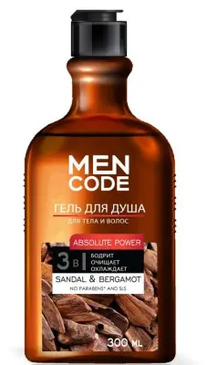 Men Code гель для душа absolut power с экстрактами сандала и бергамота флакон флиптоп 300 мл 