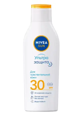 Nivea ультра защита солнцезащитный лосьон для чувств кожи spf 30  200 мл 