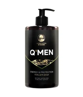 Q’men гель для душа мужской бодрость и защита, 640 мл 