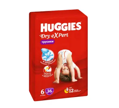 Huggies dry expert 6 xxl 15-25 кг трусики подгузники 36 шт 