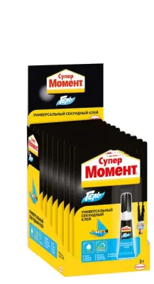 Клей-гель на блистере МОМЕНТ СУПЕР (шоу- бокс), 3г 