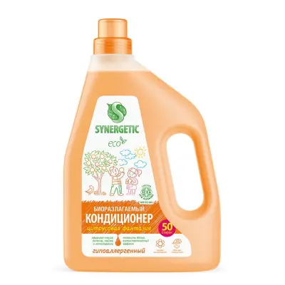 Synergetic кондиционер ополаскиватель для белья цитрусовая фантазия 1,5 л 50 стирок 