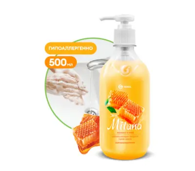 Milana крем мыло жидкое увлажняющее молоко и мед флакон 500 мл 