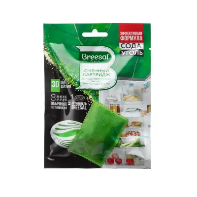 Breesal Био-поглотитель запаха для холодильника  Сменный картридж 80 г (24) 