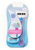 TopBeauty Paris женская бритва 1 бритва + 2 сменные кассеты розового  и голубого цвета совместима с venus