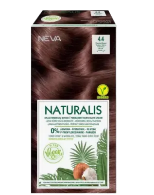 Naturalis Vegan стойкая крем краска для волос 4.4 CHESTNUT BROWN кофейный каштан 