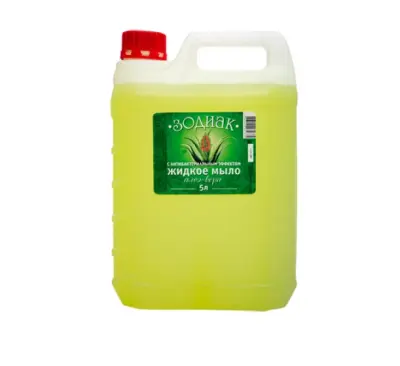 Зодиак жидкое туалетное мыло с антибактериальным эффектом алоэ вера 5 л 