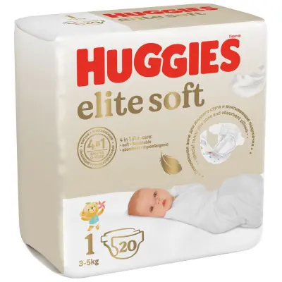 Huggies Elite Soft подгузники для новорожденных 3-5 кг 1 размер 20 шт 