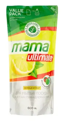 Япония мама ultimate бальзам  для мытья посуды лимон 600 мл дой пак 