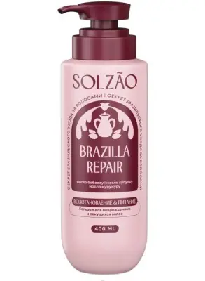 Solzao бальзам для волос восстановление и питание 400 мл 