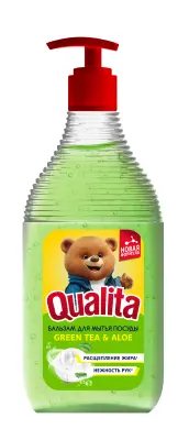 Qualita средство для мытья посуды green tea aloe флакон 500 мл 