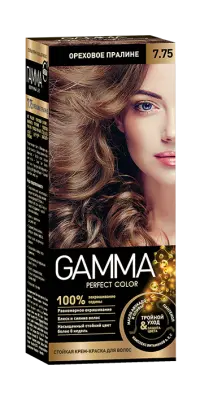 Gamma Perfect Hair стойкая крем краска тон 7.75 ореховое пралине 