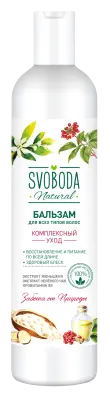 Svoboda бальзам для всех типов волос с экстрактом женьшеня и зеленого чая провитамин 430 мл 