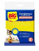 BIG City салфетки вискозные фламенко 3 шт юнит 3*12