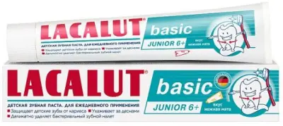 Лакалют зубная паста детская junior 6+ basic для ежедневного применения нежная мята 60 гр 