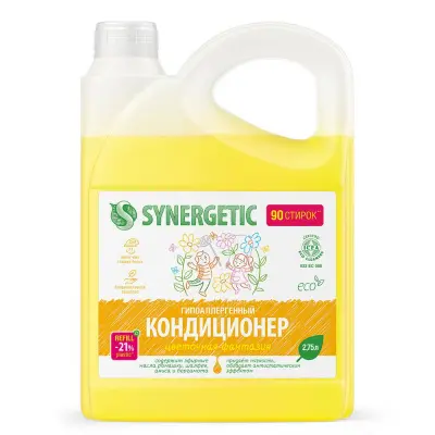 Synergetic кондиционер ополаскиватель для белья цветочная фантазия 2,75 л 90 стирок 