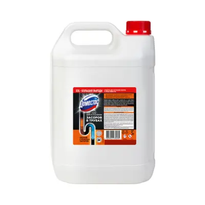 Доместос специальное чистящее средство для устранения засоров в трубах 5 л 