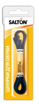 SALTON шнурки для обуви с пропиткой 60 см круглые черные 6/36 