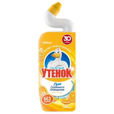 Туалетный Утенок активный чистящее средство для унитаза цитрус 5 в1 500 мл 
