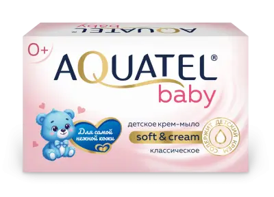 Aquatel baby крем мыло твердое классическое 90 г 