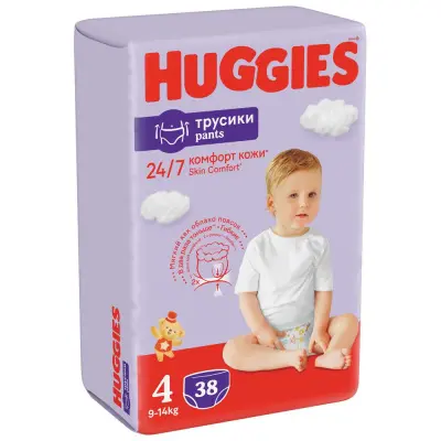 Huggies Unisex подгузники трусики 9-14 кг 4 размер 38 шт 