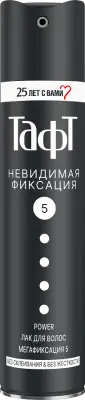 Тафт power лак невидимая фиксация  макс сильной фиксации 225 мл 