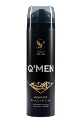 Q’men пена для бритья comfort с экстрактом женьшеня и льняного семени, 240 мл 