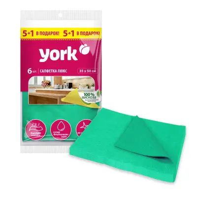 York салфетка супервпитывающая люкс 5+1 шт в подарок 