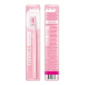 Tiswell зубная щётка мягкая для взрослых для чувствительных десен soft effect розовая 1 шт