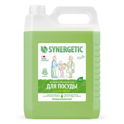 Synergetic гель для мытья посуды сочное яблоко 5 л 