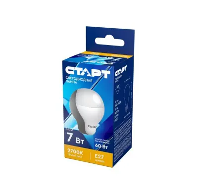 Лампа старт eco ledglsE27 7W30 теплый 