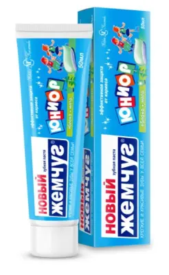 Новый Жемчуг зубная паста юниор яблоко и мята 50мл 