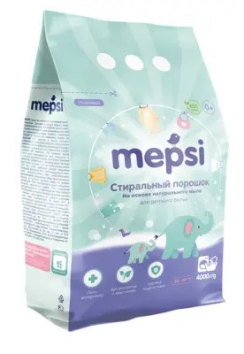 Mepsi стиральный порошок на основе натурального мыла для детского белья 4000 г 