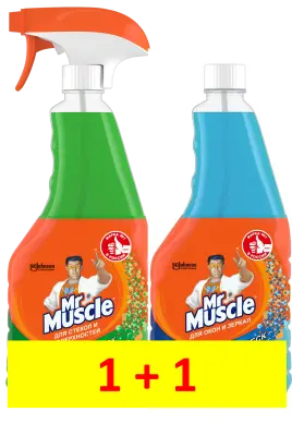 Мистер Мускул набор №1 утренняя роса для стекол триггер 530 мл + после дождя для пола 500 мл 