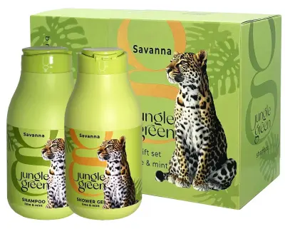 Jungle Green подарочный набор SAVANNA шампунь 250 гель 250 гепард жен 