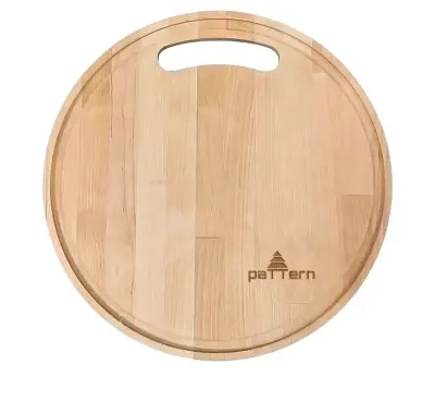 Pattern доска разделочная круглая с желобом 28 х28 х 0.8 см берёза 