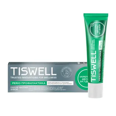 Tiswell гель для укрепления десен от воспаления и кровоточивости с троксерутином perio профилактика 40 мл 