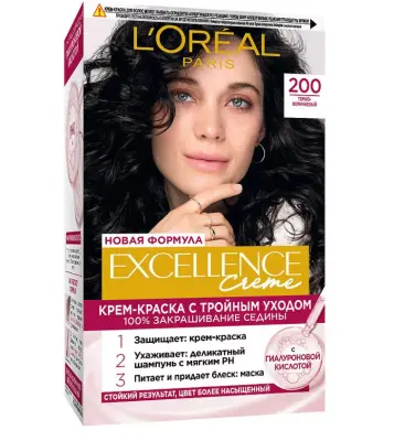 L'oreal Excellence 200 тёмно коричневый 